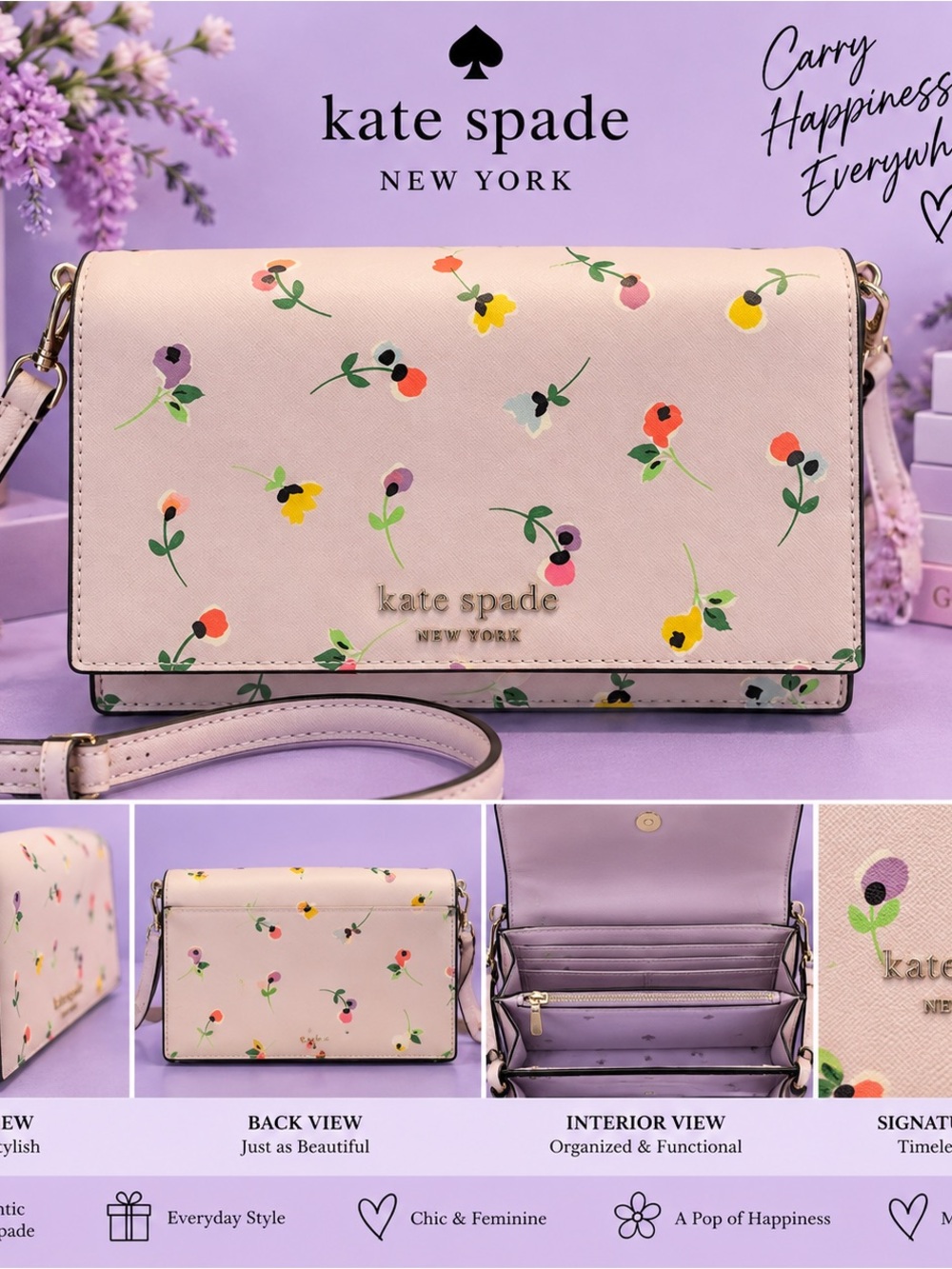 🌸 Kate Spade Floral Crossbody — Like New